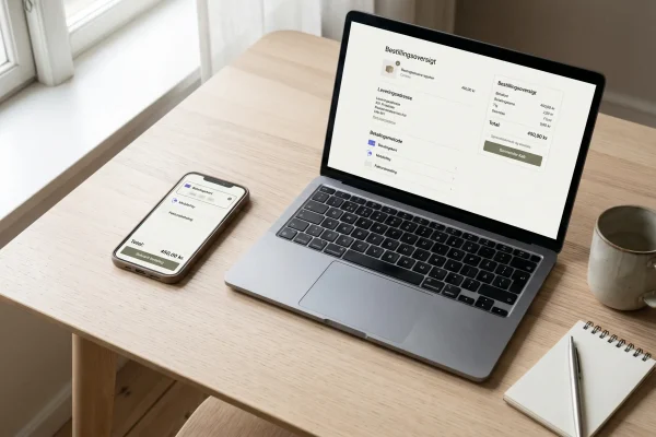 Smartphone og laptop med betalingsmetoder til danske spillesider