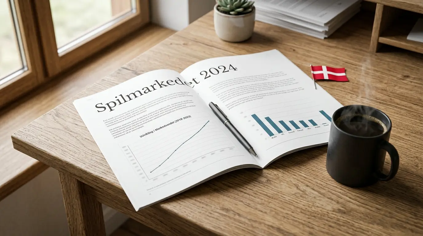Analytisk dashboard over det danske spilmarkeds bruttospilleindtægt i 2024
