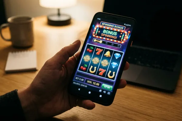 Spilleautomat med freespins-bonus aktiveret