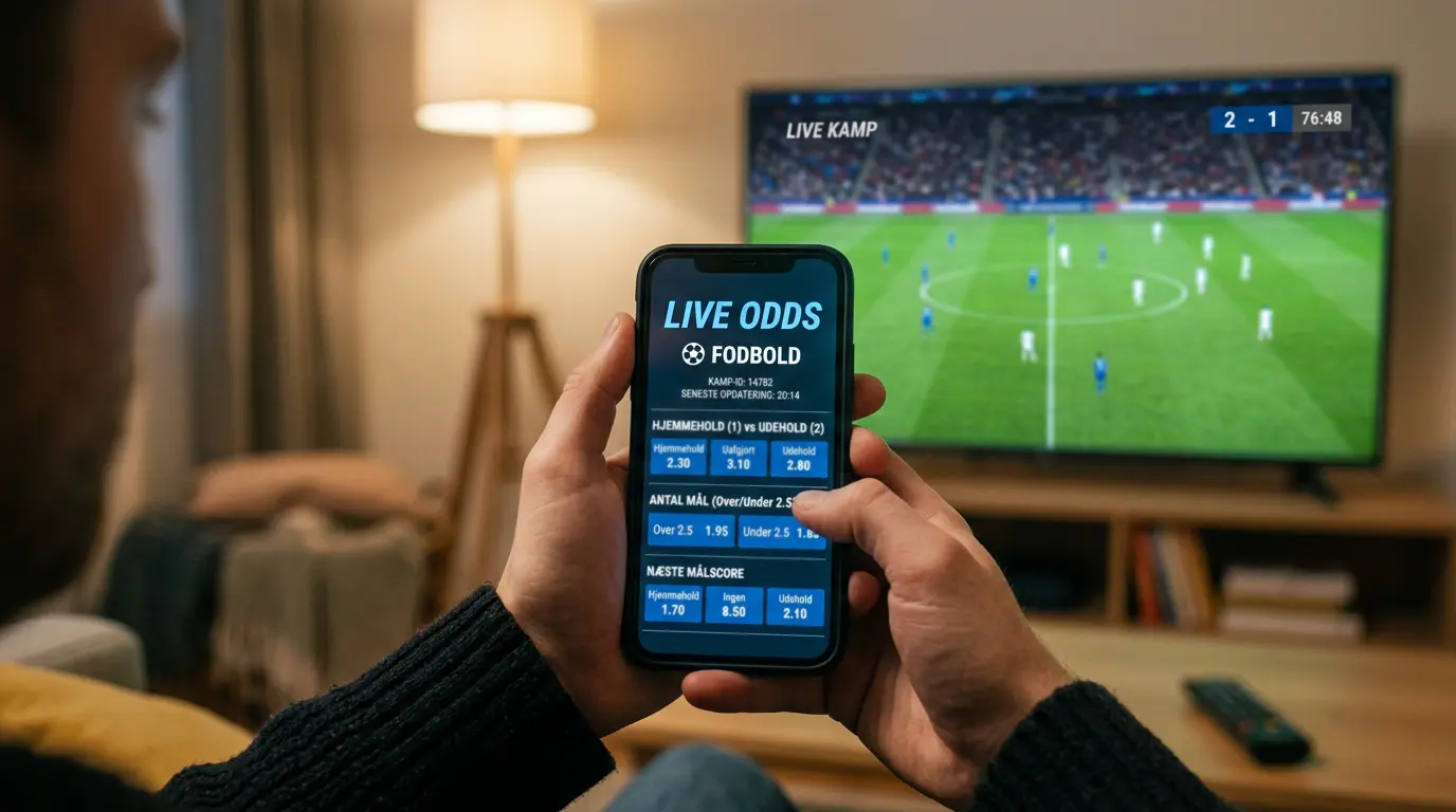 Live-betting på en sportsbegivenhed via app