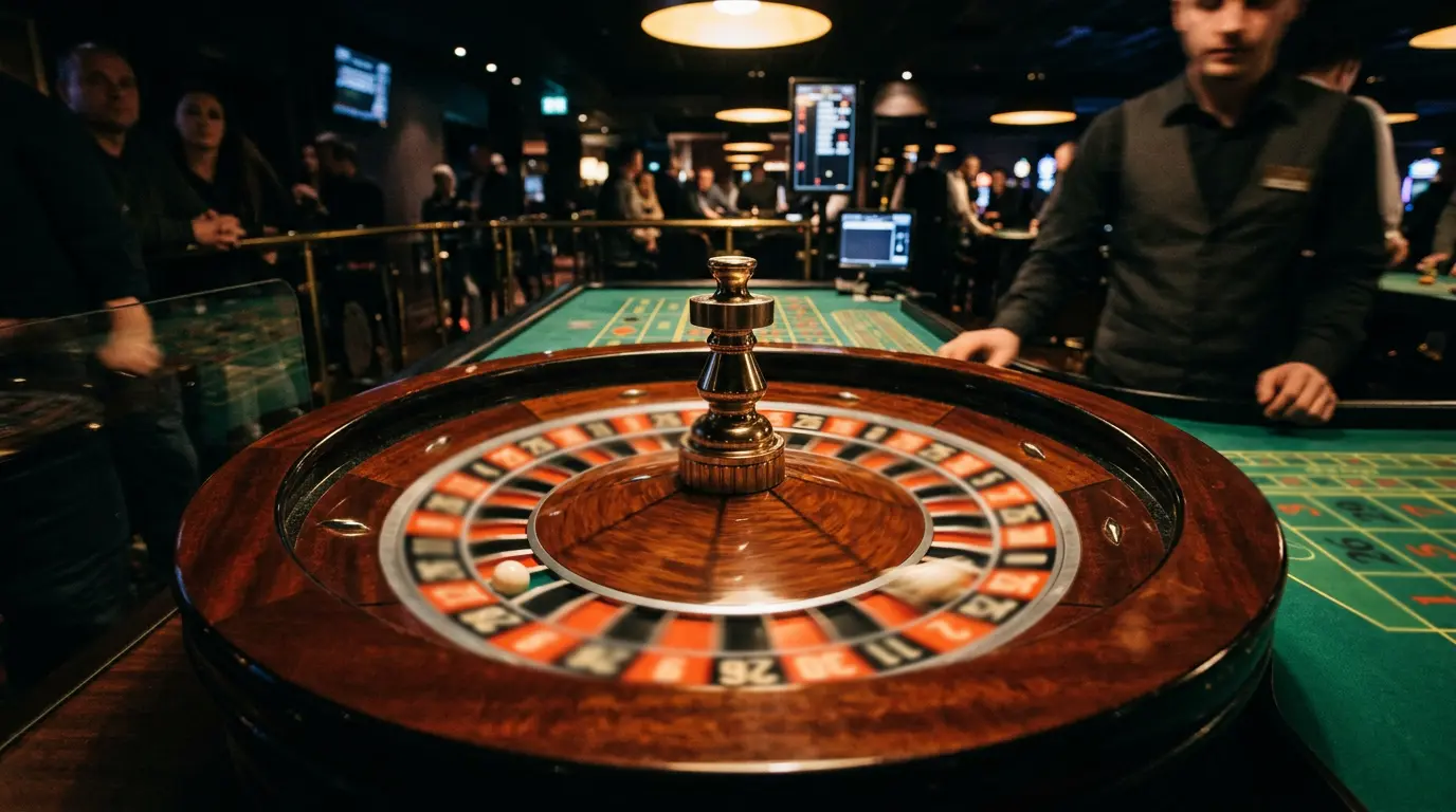 Live roulette-bord under stream