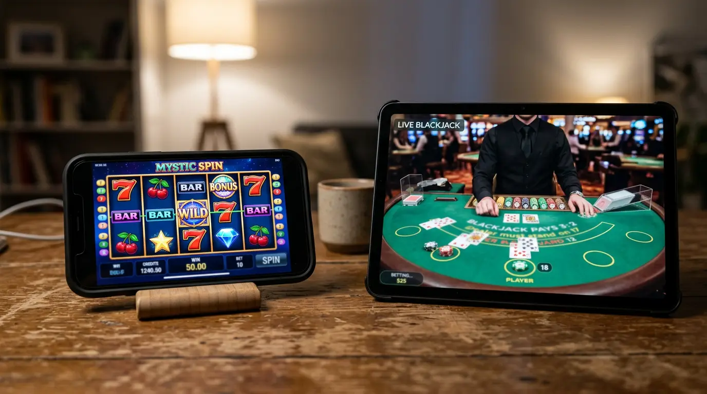 RTP-forskel mellem live casino og slots