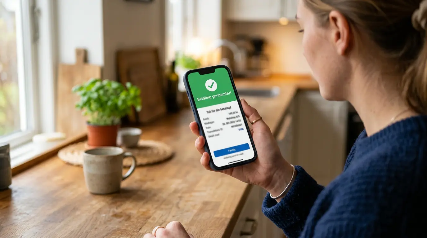 Betaling fra spilleside på mobil
