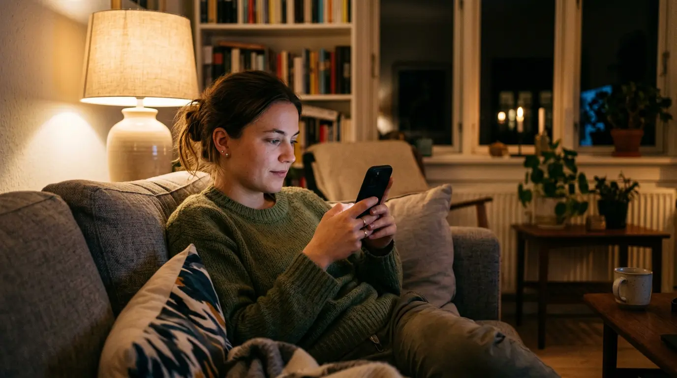 Bonusbetingelser læst på mobilskærm
