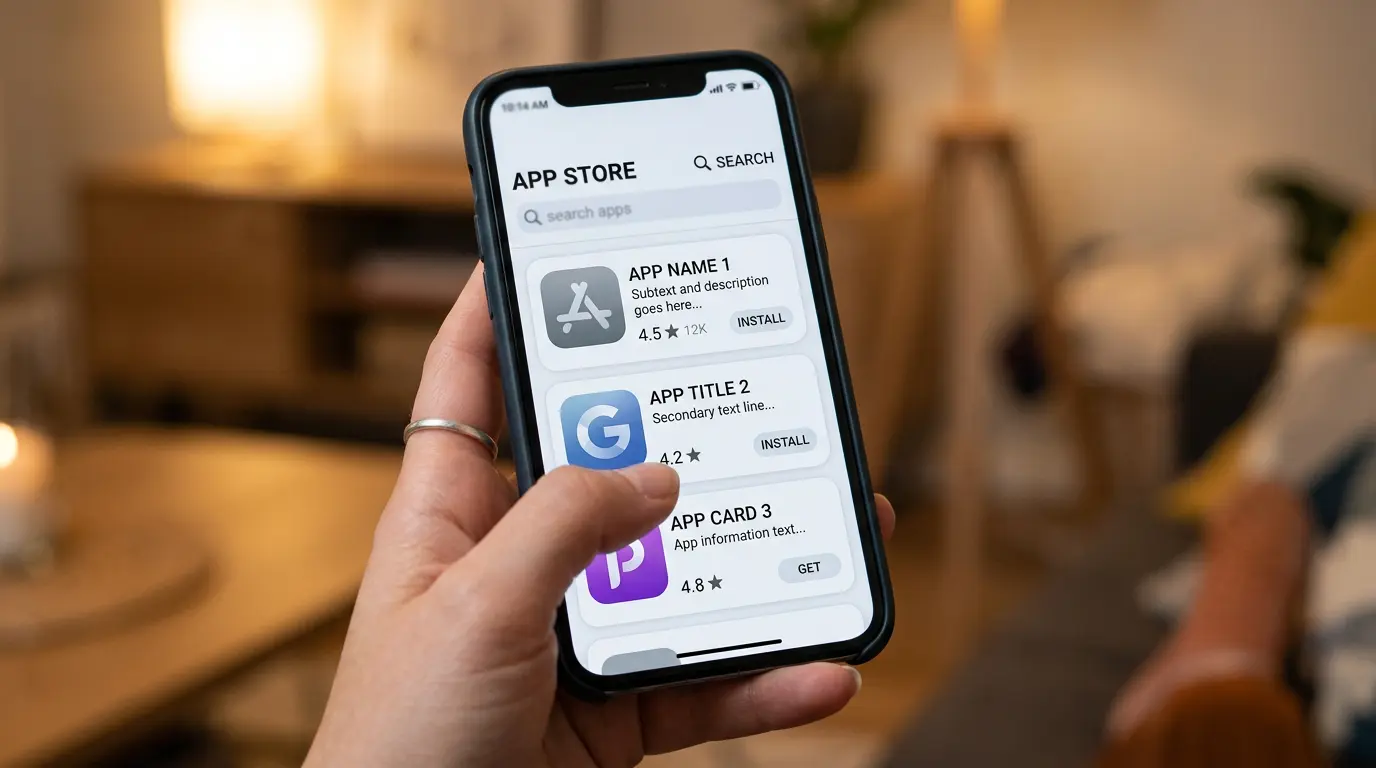 App-download på smartphone