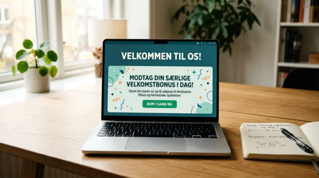 Velkomstbonus-tilbud på spilleside