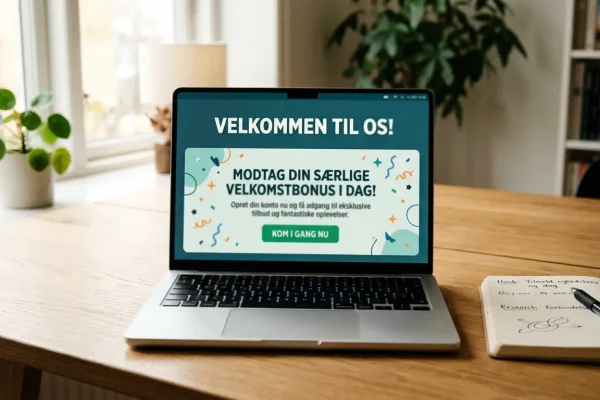 Velkomstbonus-tilbud på spilleside